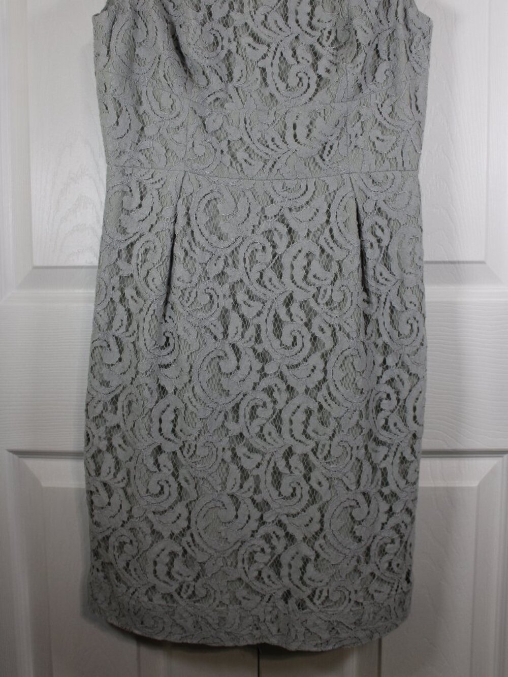 J. Crew Womens Grey Lace Double Lined Cap Sleeve Midi Evening Dress - Picture 2 of 16